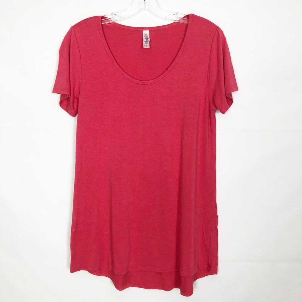 LuLaRoe Red Short Sleeve Pink Tunic Top Size XS Casual Loungewear